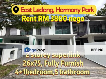 Harmony Park @ East Ledang 2 storey superlink Fully Furnished for Rent , Johor, Nusajaya