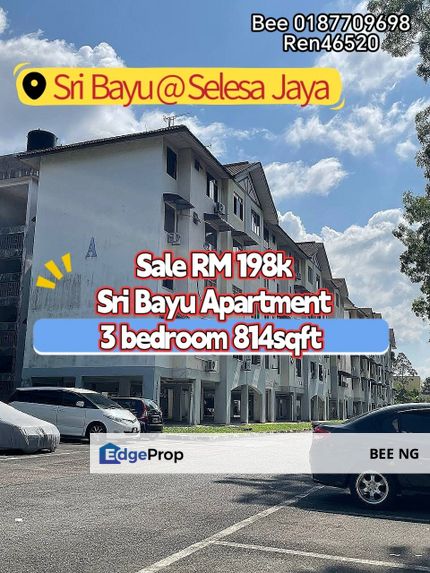 Sri Bayu Apartment @ Selesa Jaya 3bedroom full loan for sale , Johor, Skudai