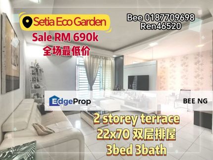Setia Eco Garden Gelang Patah 2 storey terrace 3bed fully furnish Tip-Top condition for sale , Johor, Gelang Patah