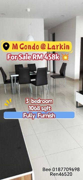 M Condo @ Larkin CIQ 3bed fully furnished Super Value , Johor, Johor Bahru