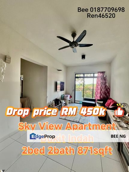 Sky View Apartment @ bukit indah 2bed 870sqft for sale , Johor, Bukit Indah