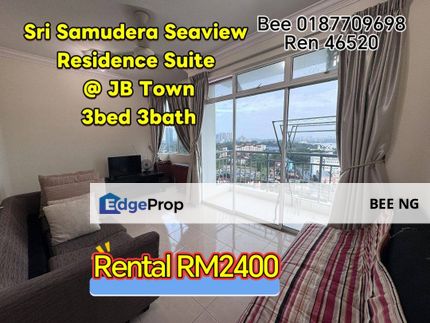 Sri Samudera Seaview Residence @ JB Town 3bedroom for rent , Johor, Johor Bahru
