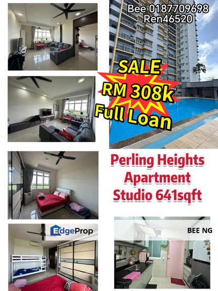 Perling Height Apartment Studio for Sale Full Loan , Johor, Johor Bahru