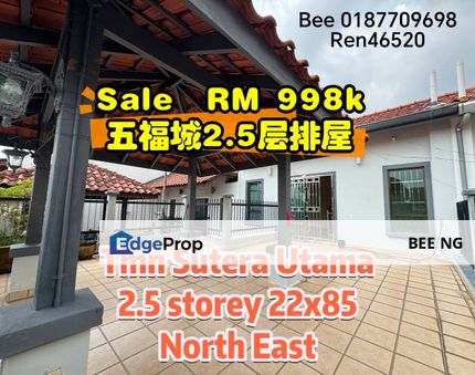 Taman Sutera Utama 2.5 storey terrace 22x85 Renovate Cheapest , Johor, Skudai