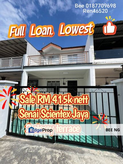 Taman Scientex Jaya Senai lowest price Full Loan 2 storey terrace for sale , Johor, Senai