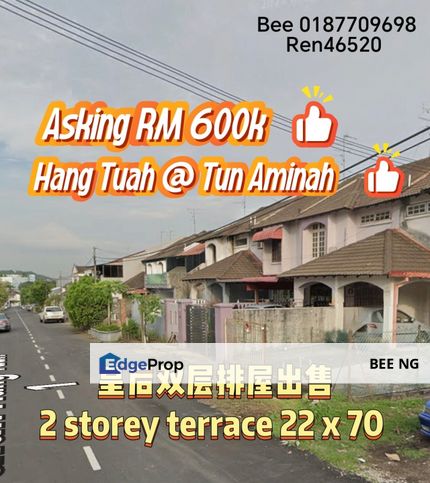 Skudai Baru Jalan Hang Tuah Near tun Aminah 2 storey terrace for sale , Johor, Skudai