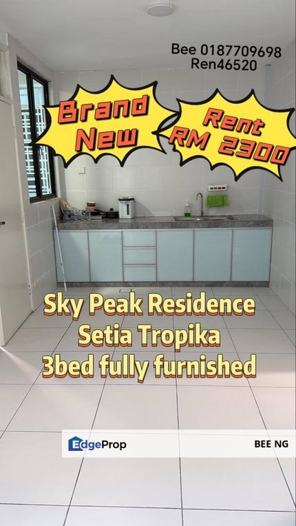 Sky Peak Residence @ Setia Tropika Brand new 3bed fully furnished for Rent , Johor, Setia Tropika