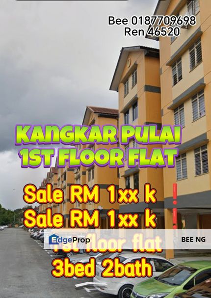 Pangsapuri Jentayu Kangkar Pulai 3bed 1st Floor for sale , Johor, Johor Bahru