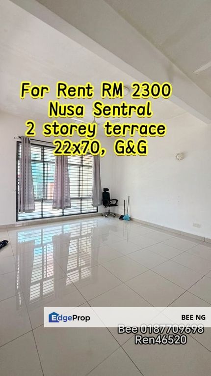 Taman Nusa Sentral 2 storey terrace  22x70 for rent , Johor, 