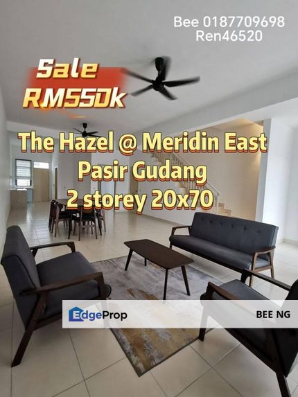 The Hazel @ Meridin East Bestari Perdana 2vstorey terrace 20x70 full loan , Johor, Pasir Gudang