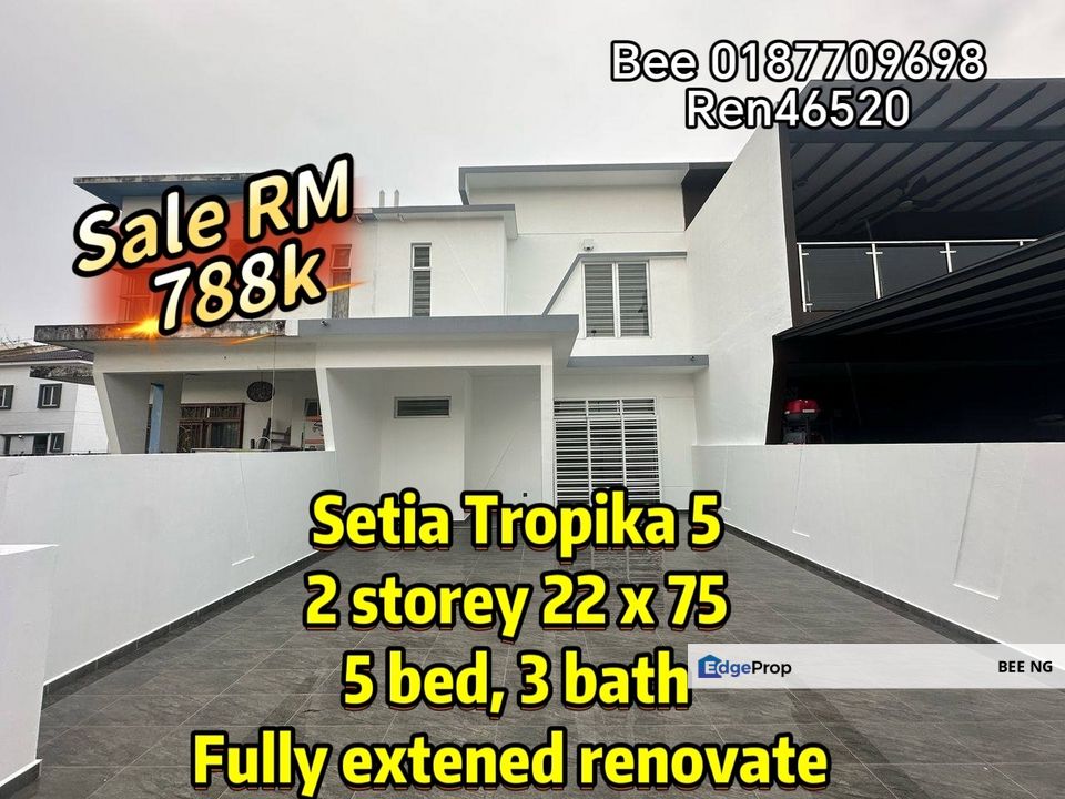 Setia Tropika 5 2 storey terrace 22x75 Fully extened renovate for sale , Johor, Setia Tropika