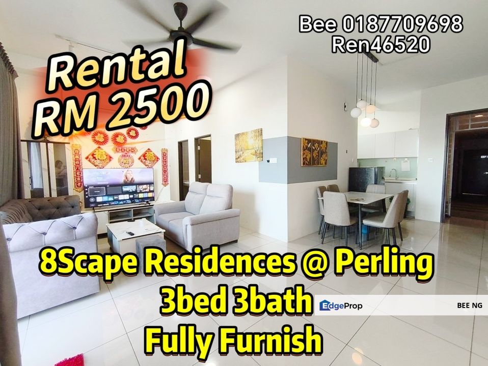 8Scape Residences @ Perling  3bed fully furnished for Rent , Johor, Johor Bahru