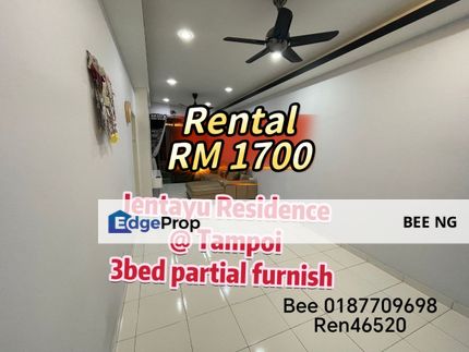 Jentayu Residency @Tampoi 3bed Partial Furnish for Rent lowest , Johor, Tampoi