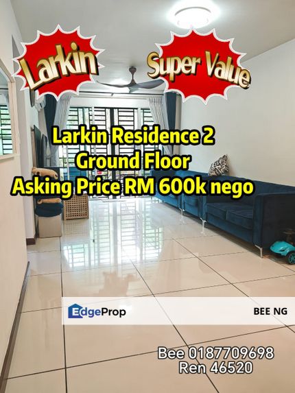Larkin Residence 2 Ground Floor 3+1bedroom Fully Furnished For Sale , Johor, Johor Bahru