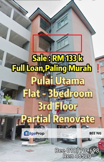 Pangsapuri Pulai Utama 3rd floor Full Loan Cash Back Paling Murah  , Johor, Skudai