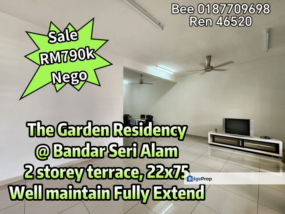 The Garden Residency @ Bandar Seri Alam Masai 2 storey terrace 22x75 super value , Johor, Masai