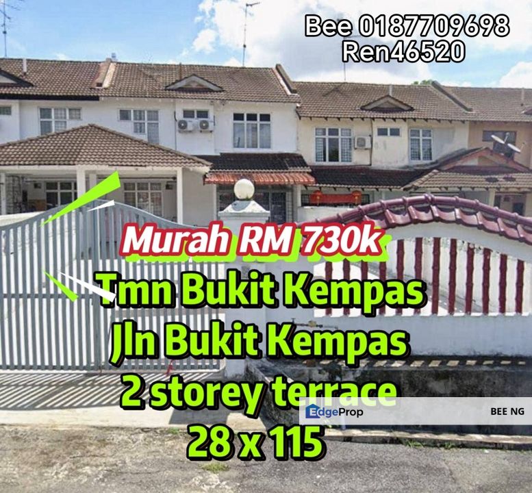 Taman Bukit Kempas Double Storey Terrace 28x115 extra large , Johor, Johor Bahru