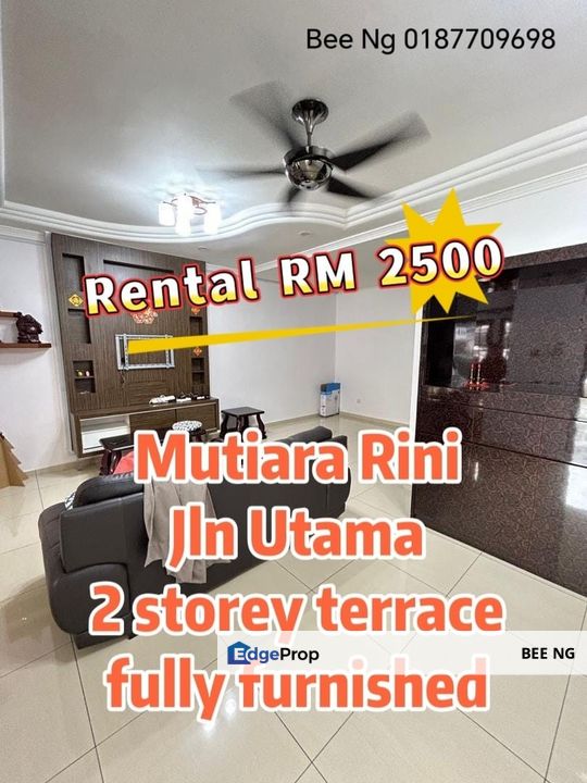 Taman Mutiara Rini Jalan Utama 2 storey terrace fully furnished for rent, Johor, Skudai