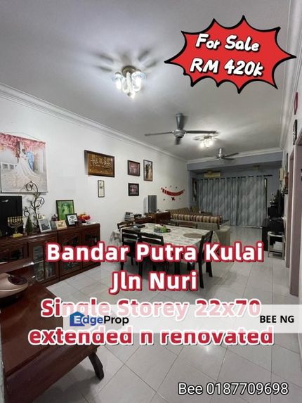 Bandar Putra Kulai Jalan Nuri Single Storey 22x70 Extended Renovated , Johor, Kulai