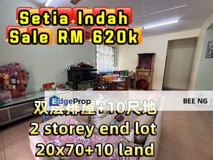 Setia Indah end lot with 10ft land 2 storey 20x70 full loan , Johor, Johor Bahru