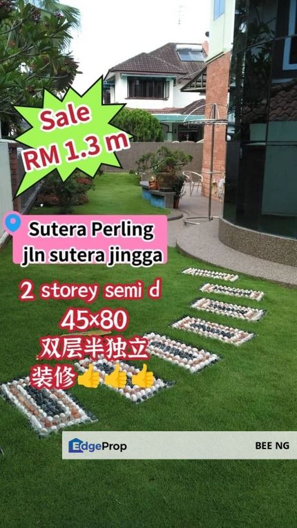 Sutera Perling @ Jalan Sutera Jingga 2 Storey Semi D 45x800sqdt , Johor, Johor Bahru