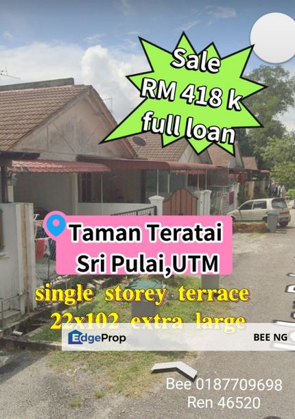 Taman Teratai Sri Pulai Nearby UTM Single Storey 22x102 extra large Renovated Super Value, Johor, Johor Bahru