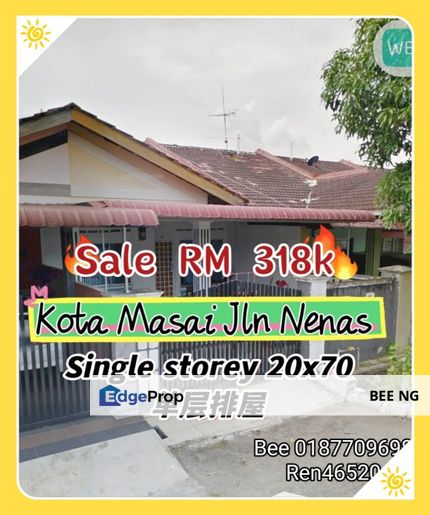 Taman Kota Masai Jalan Nenas Single Storey Full Loan , Johor, Pasir Gudang