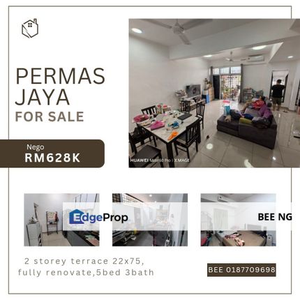 Permas Jaya Masai 2 storey terrace 22x75 fully renovate Super Value , Johor, Permas Jaya/Senibong