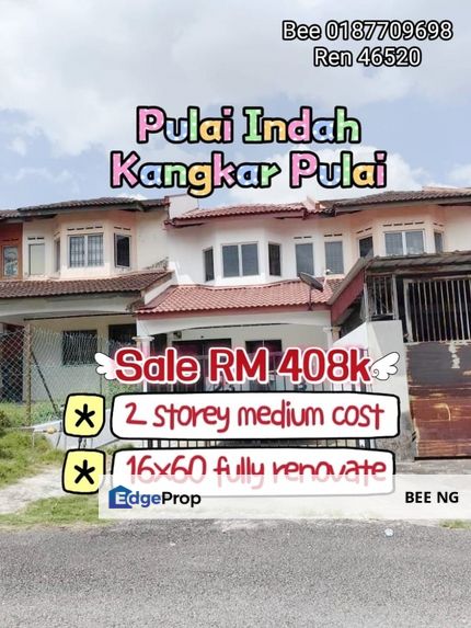 Pulai Indah Kangkar Pulai 2 Storey Med Low Cost Fully Renovated , Johor, Kangkar Pulai