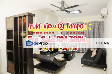 Pulai View Apartment @ Tampoi 3bed 1133sqft full loan - apartment for sale , Johor, Johor Bahru