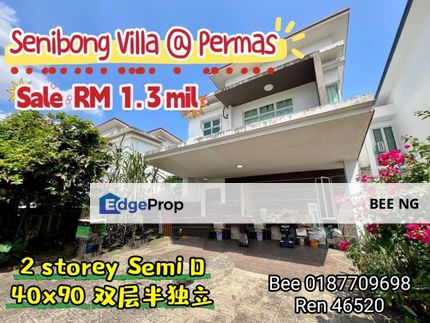 Senibong Villas Masai Permas 2 Storey Semi D 40x90 Hot Location , Johor, Masai