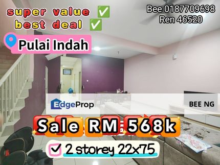 Pulai Indah Kangkar Pulai Low Deposit 2 Storey Terrace 22x75 Super Value , Johor, Kangkar Pulai