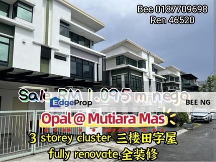 Opal Mutiara Mas Fully Renovated 3 Storey Cluster - Lower Price , Johor, Skudai