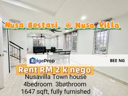 Nusavilla @ Nusa Bestari Townhouse Fully Furnished For Rent , Johor, Skudai