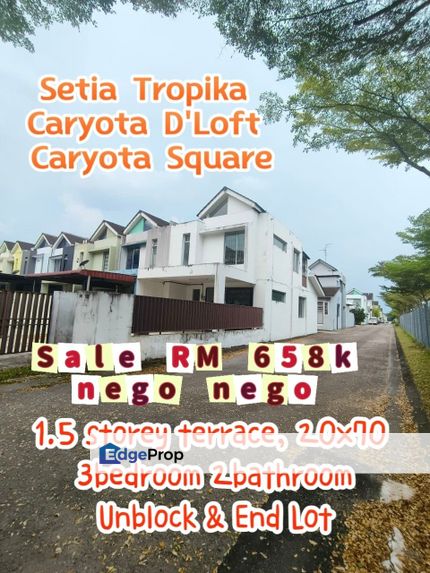 Setia Tropika @ Caryota D'Loft Caryota Square 1.5 storey terrace end lot unblock Full Loan , Johor, Setia Tropika