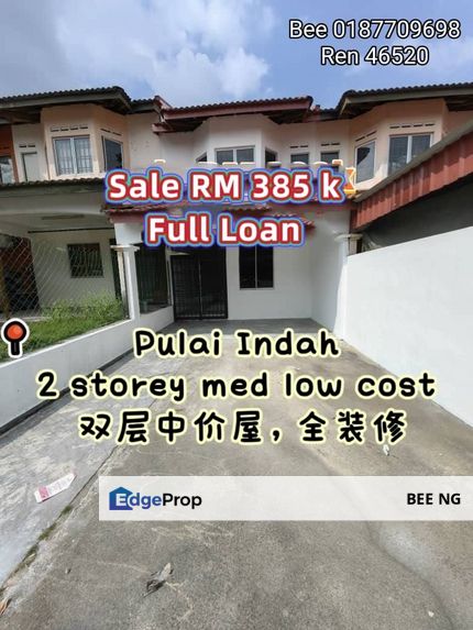 Pulai Indah Kangkar Pulai 2 Storey Med Low Cost Fully Renovated , Johor, Kangkar Pulai