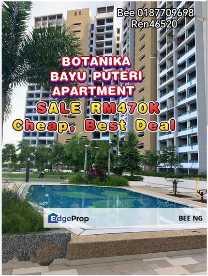 Botanika - Tebrau Bay Bayu Puteri Apartment Shutter Bus to SG 3bed 3bath Full loan  , Johor, Johor Bahru