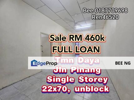 Taman Daya Jalan Pinang Full Loan Single Storey 22x70 Unblock , Johor, Johor Bahru