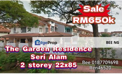 The Garden Residency @ Bandar Seri Alam cheapest 22x85 2 Storey terrace Full Loan , Johor, Masai