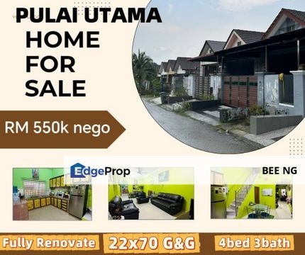 Taman Pulai Utama Skudai 22x70 Fully Renovate With Attic G&G Single Storey , Johor, Skudai