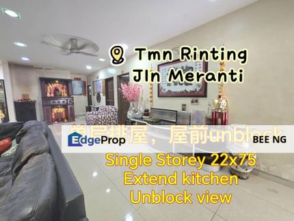 Taman Rinting Masai Full Loan Unblock Single Storey 22x75 for sale , Johor, Masai