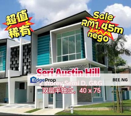 Seri Austin Hill Aster 2 Storey Semi D 40x75 Rare Unit , Johor, Johor Bahru