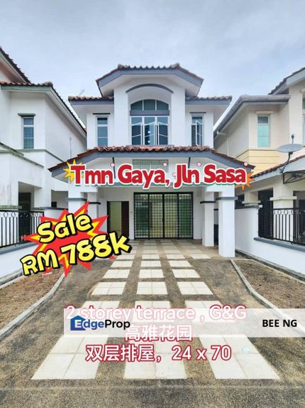 Taman Gaya Jalan Sasa 2 storey terrace 24x70 house for sale, Johor, Ulu Tiram