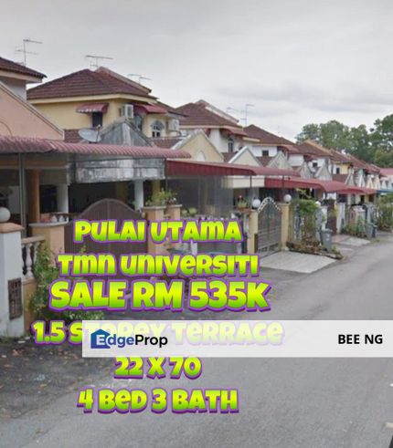 Taman Pulai Utama 1.5 storey terrace 4bed Nearby Taman Universiti UTM full loan , Johor, Skudai