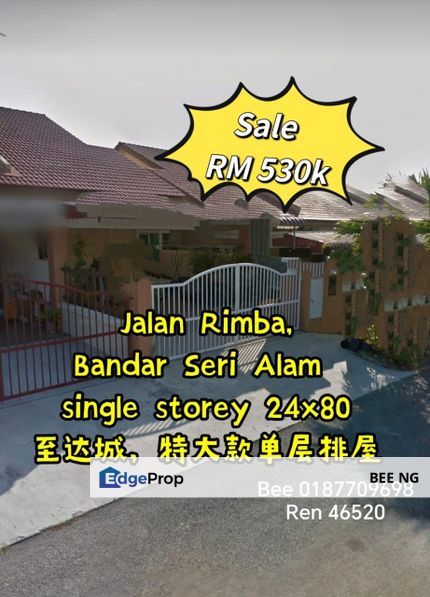 Bandar Seri Alam Jalan Rimba 24x80 single storey terrace Best Deal, Johor, Masai