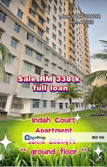 Indah Court Apartment Ground Floor Full Loan Iskandar Puteri , Johor, Bukit Indah