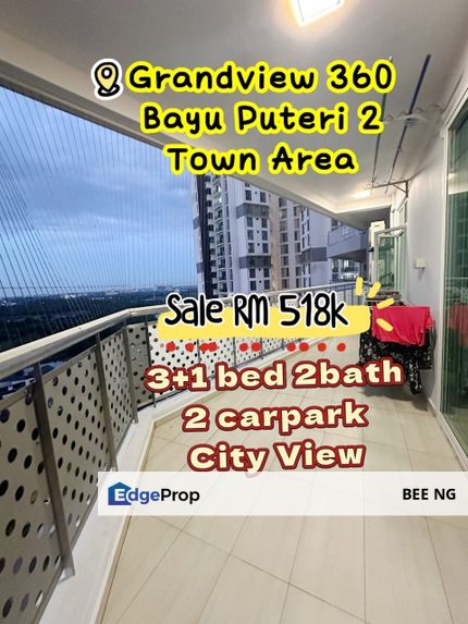 Grandview 360 JB City Area 3+1bed 1268sqft Full Loan for sale , Johor, Johor Bahru