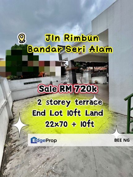 Bandar Baru Seri Alam Jalan Rimbun END LOT WITH LAND 2 Storey Terrace 22x70+10ft land , Johor, Masai