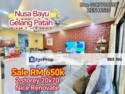 Taman Nusa Bayu Gelang Patah 2 storey terrace nice renovate below market price, Johor, Nusajaya