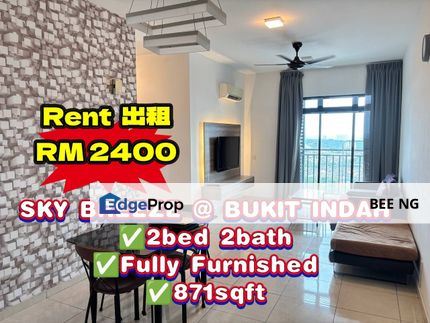 Sky Breeze Bukit Indah Horizon Hill 2 bed fully furnished for rent , Johor, Johor Bahru